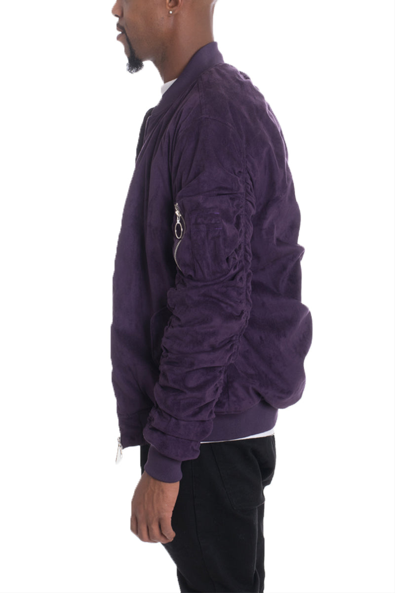 Plum Faux Bomber