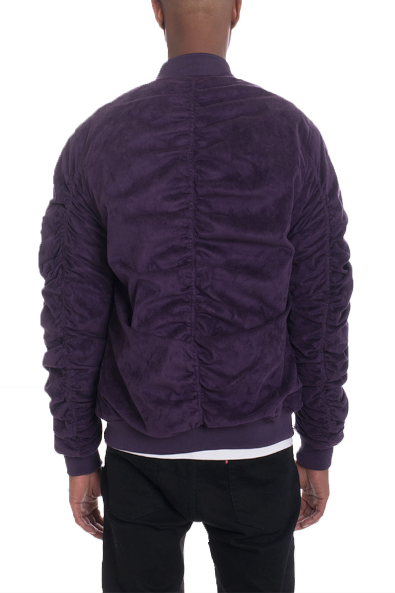 Plum Faux Bomber