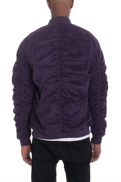 Plum Faux Bomber