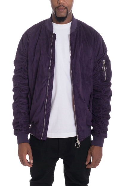 Plum Faux Bomber