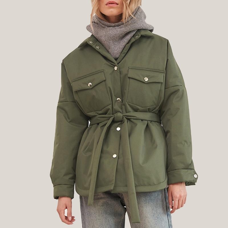 Parka Con Cinturón Batwing 