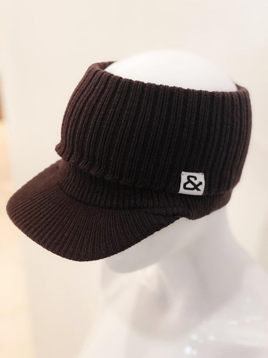 'Peyton' Brown Open Visor Beanie - Nowah Fashion 