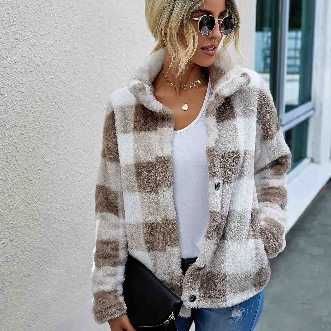 Faux Fur Plaid